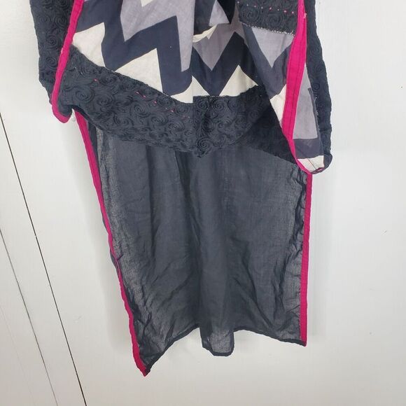 Rav-E Dress Womens Popover Intricate Embossed Swirls Artist Lagenlook Kaftan XXL - Picture 7 of 11